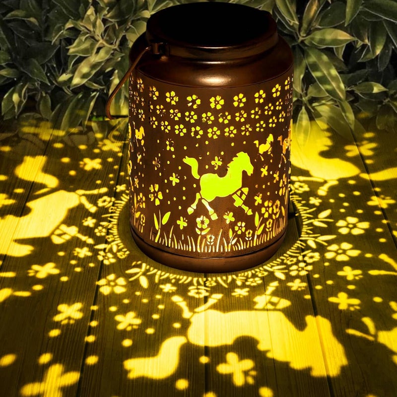 Buwheekoki Horse Solar Lantern Outdoor Horse Decor Garden Decor Waterproof Light Hanging Solar Lights Yard Decor, Christmas Gifts, Gifts for Women, Gifts for Mom, Gifts for Grandma, Horse Gifts - Image 1